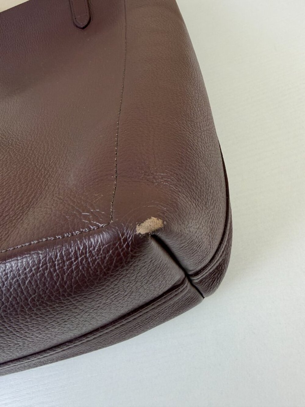 Cuyana Burgundy Pebbled Leather Tote Bag - Picture 14 of 16